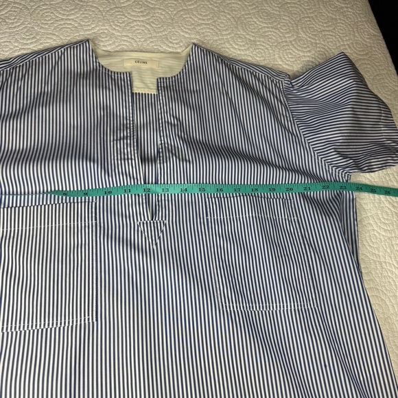 Celine Blue and White Striped Midi Dress - Picture 10 of 16